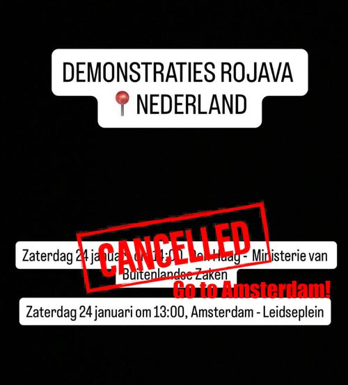 Rojava demo Den Haag afgelast! Ga naar Amsterdam!