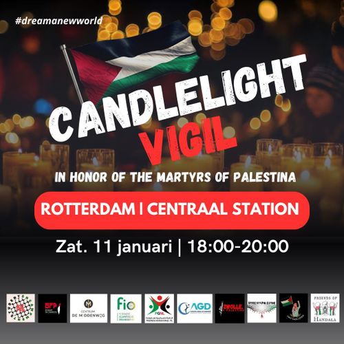 candlelight vigil for the martyrs of Palestine