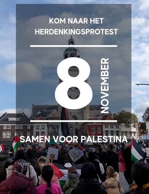 Palestina demonstratie op Bergen op Zoom.